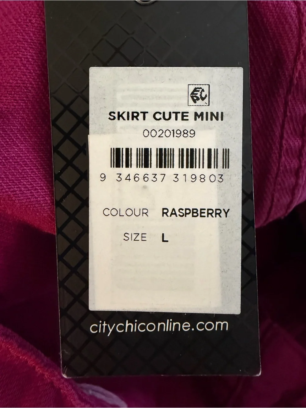City Chic Cute Raspberry Denim Mini Skirt